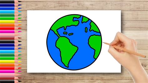 How To Draw Earth Earth Drawing Easily Youtube
