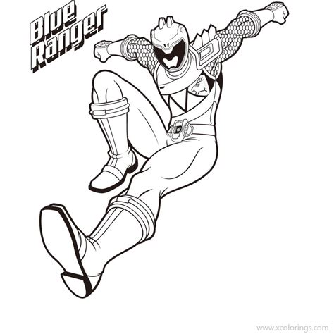 Power Rangers Dino Charge Coloring Pages Blue Ranger - XColorings.com