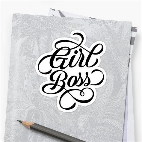 Girl Boss Inspirational Print Sticker By Boomblab Redbubble