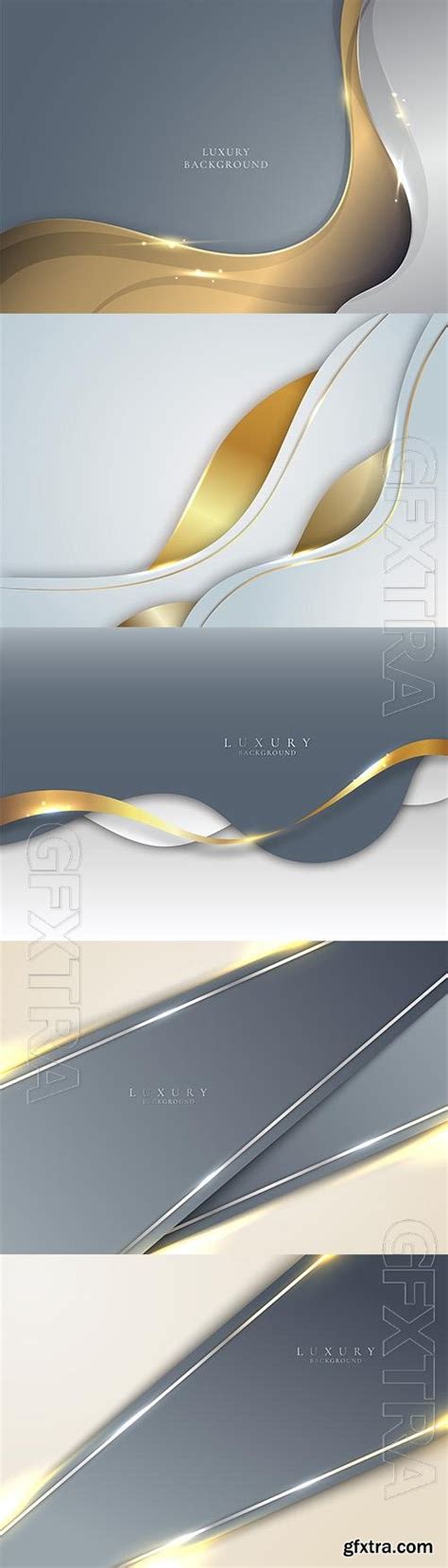 Vector Abstract Gray Stripes With Shiny Silver Lines With Lighting
