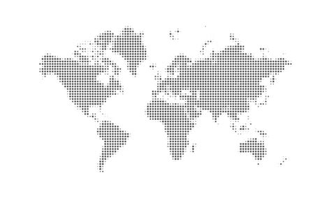 Dotted World Map Vector Background Digital Black Dot Isolated