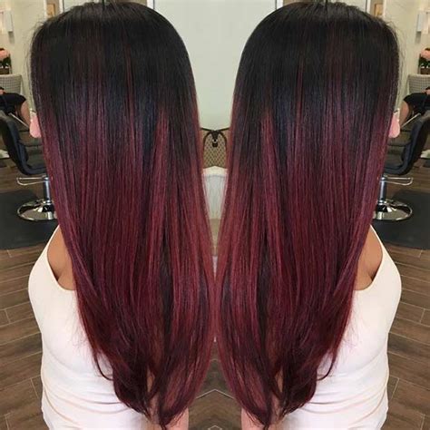 New 22 Dark Red Ombre Hair