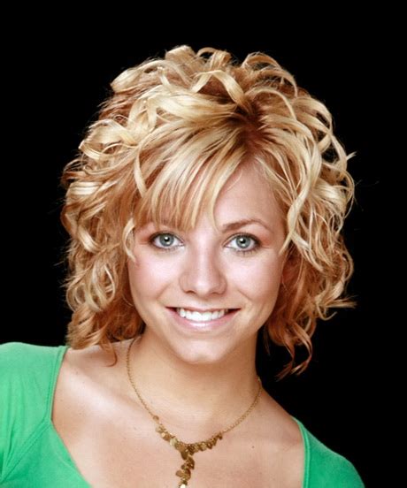 Tousle your hair a little bit and you'll get a messy bob hairstyle. Medium length curly hairstyles with bangs