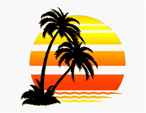 Sacrosegtam Palm Tree And Sunset Clipart