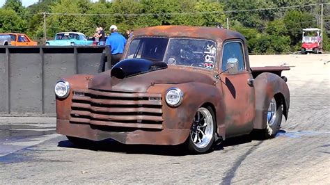 1949 Chevy Rat Rod Truck Packs Twin Turbo 88 Liter V8 Sounds