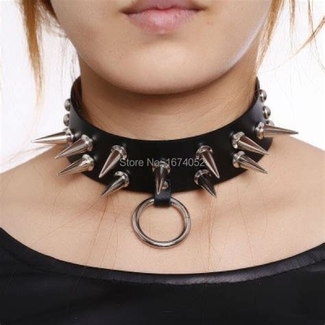 Women Girl Punk Gothic 100 Handcrafted Cosplay Double Spiked Collar