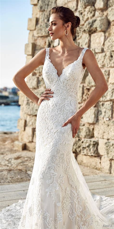 Eddy K 2018 Bridal Sleeveless Lace Strap Sweetheart Neckline Full