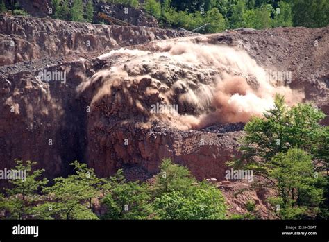 Quarry Blasting Stock Photo Alamy