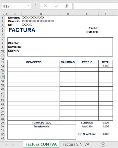 Plantilla De Factura En Excel Gratis Con Explicación