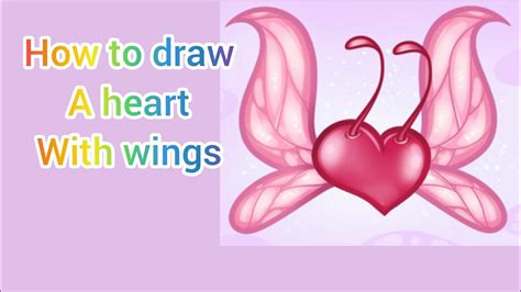 The following illustration is maybe one of the most common among angel wings drawing. How to draw a heart with wings easy - YouTube