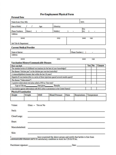 Free Printable Physical Exam Forms This Is How Free