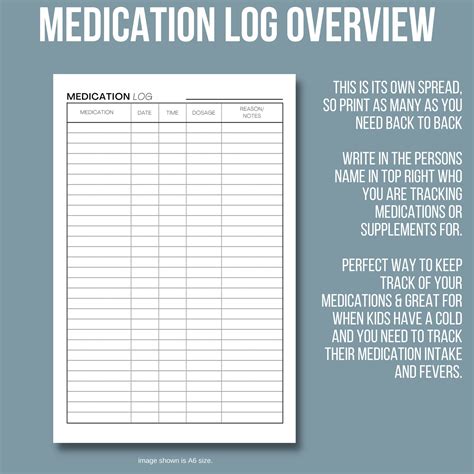 Printable Medical Information Detailed Appointment Log And Etsy
