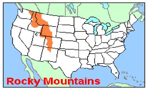 Rocky mountain map by openstreetmap project. Flashcards Table on North America Physical Features