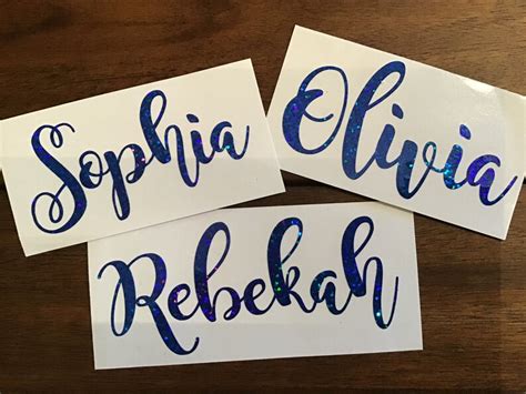 Vinyl Name Decal Custom Name Decal Holo Glitter Decal Etsy