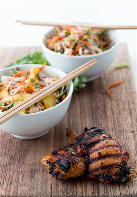 Our mango lime chicken is so good, it might even inspire your guests to whip out the hula skirts. Vietnamese Green Mango Salad and Barbecued Chicken