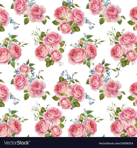 Rose And Thorn Floral Pattern Flower Rose Seamless Pattern Vector