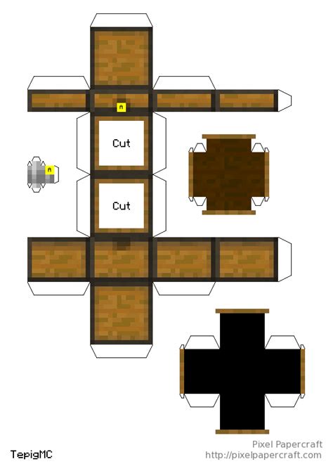 Free Minecraft Papercraft Chest With Opening Lid Coloring Pages My