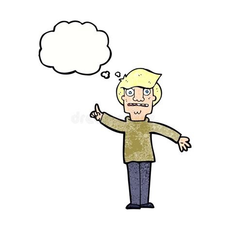 Cartoon Man Asking Question With Thought Bubble Stock Illustration