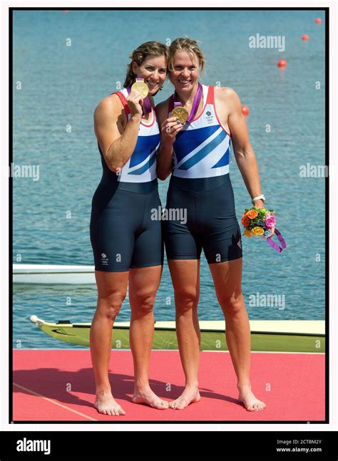 Katherine Grainger And Anna Watkins Celebrate Winning The Gold Medal In