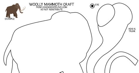 Woollymammothpdf Wooly Mammoth Printable Crafts Forest Animals