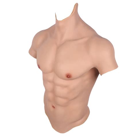 Buy Male Chest Silicone Muscle Suit Realistic Fake Muscle Half Body