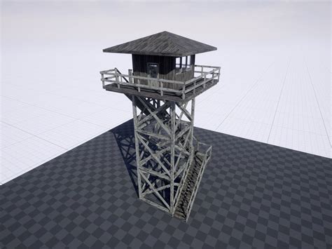 3d Model Modular Fire Lookout Tower Pbr Vr Ar Low Poly Cgtrader