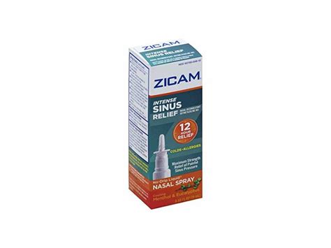 Zicam Intense Sinus Relief Nasal Spray Cooling Menthol And Eucalyptus 050 Fl Oz15 Ml