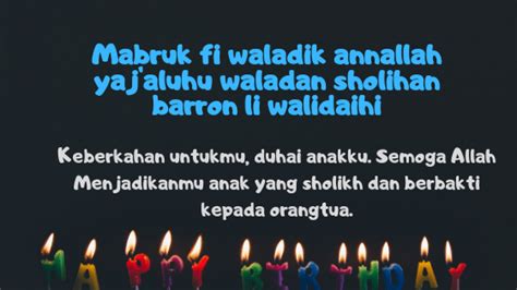 Ucapan selamat hari lahir atau hari jadi (sanah helwah) merupakan satu ucapan dan doa ke atas seseorang bersempena dengan hari ulang tahun mereka. Ucapan Hari Lahir Untuk Anak Lelaki Dalam Islam