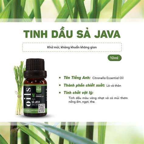 Tinh Dầu Sả Java Nguyên Chất 100 Khử Mùi Đuổi Muỗi Hiệu Quả