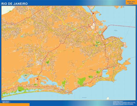 Rio De Janeiro Wall Map Laminated Wall Maps Of The World