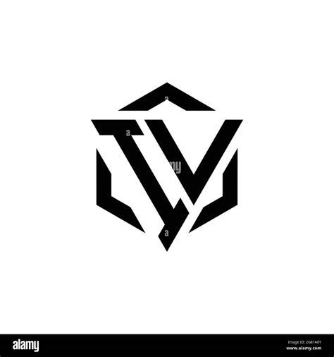 Iv Logo Monogram With Triangle And Hexagon Modern Design Template