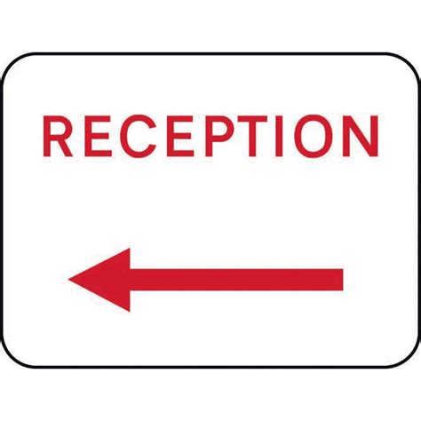 Reception Arrow Left Road Sign Aluminium 600mm X 450mm Rsis