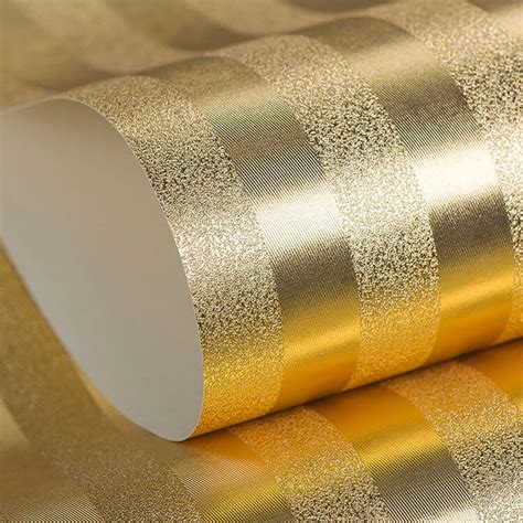 Luxury Textured Striped Wallpaper Gold Silver Metallic