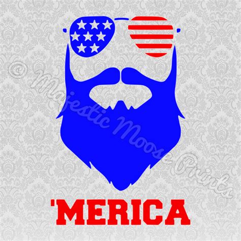 Merica Beard Svg Majestic Moose Prints