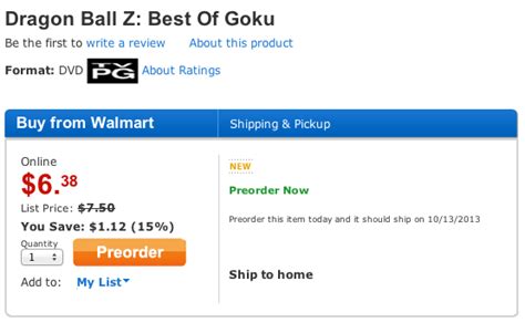 It could be that like the last film, it will release near the end of the year. News | Dragon Ball Z "Best Of" DVD Releases Listed on Walmart
