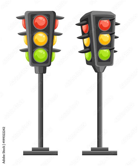 Traffic Light Vertical Traffic Signals With Red Yellow And Green