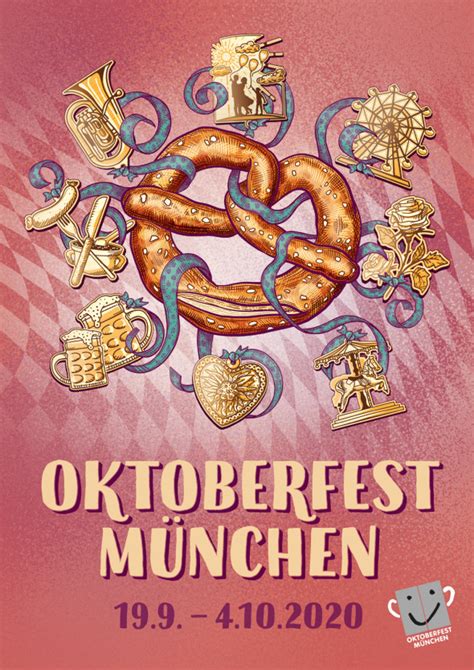 Как уточнил райтер, это было непростое решение. Oktoberfest-Plakat 2020 zeigt Brezel mit Wiesn-Symbolen ...