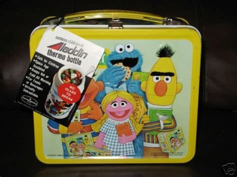 Vintage Metal Sesame Street Lunch Box And Thermos 19749339
