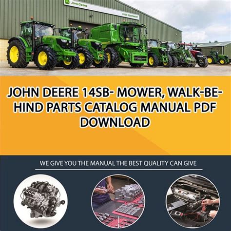 John Deere 14sb Mower Walk Behind Parts Catalog Manual Pdf Download