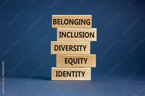 Equity Identity Diversity Inclusion Belonging Symbol Wooden Blocks
