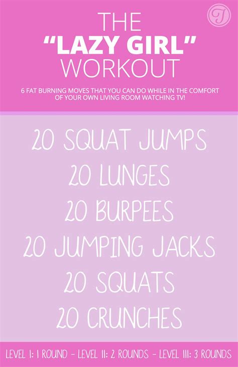 Lazy Girl Workout 6 Amazing Fat Burning Moves You Can Do Anywhere