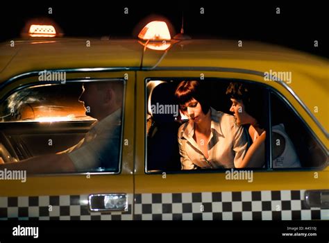 Women In Backseat Of Taxi Stock Photo Alamy