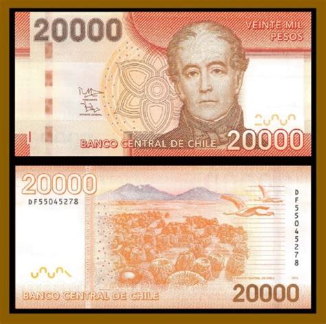 Chile 20000 20000 Pesos 2015 P 165f Andres Bello Banknote Unc Ebay