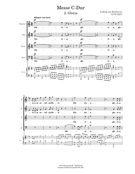 Messe In C Dur Op86 Gloria Sheet Music For Piano Soprano Alto