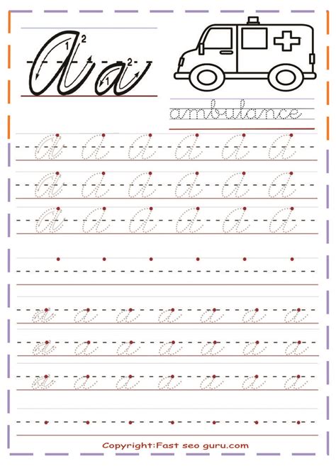Cursive Handwriting Practice Worksheets