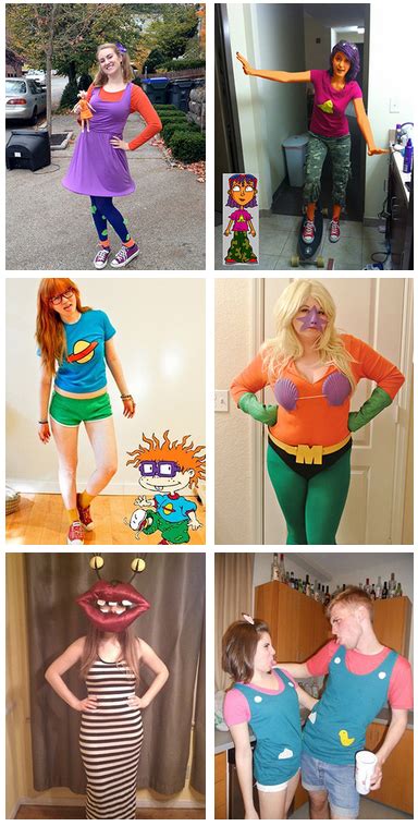 Four Different Pictures Of People In Costumes