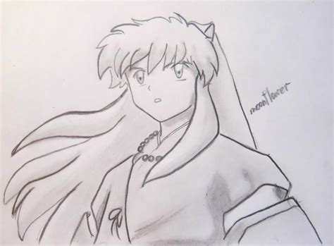 Как нарисовать Инуяся из аниме Inuyasha карандашом поэтапно