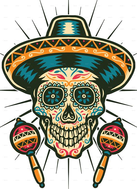 Mexican Sugar Skull Clipart Full Size Clipart 5572333 Pinclipart
