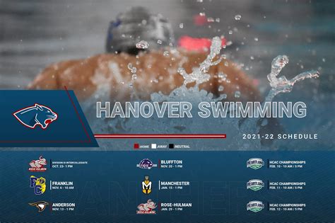 Hanover Releases 2021 22 Swimming Schedule Hanover College