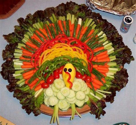 Packed with raw vegetables and dip. Turkey crudite | Thanksgiving veggie tray, Thanksgiving ...
